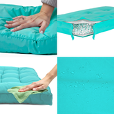 Coussins pour salon de jardin capitonné 60x60cm Bleu caraibes - Deco-arts.fr