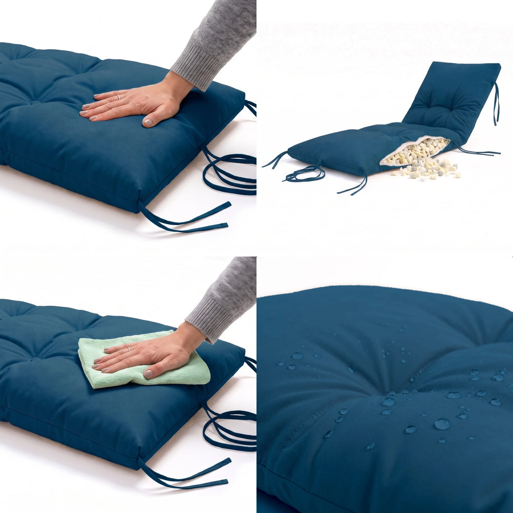 Colchoneta para Tumbona 185x60 Azul Petróleo, impermeable