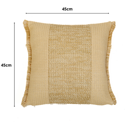 Housse de coussin déco bohème en effet raphia à bandes, 45x45 cm, pour coussins décoratifs modernes.