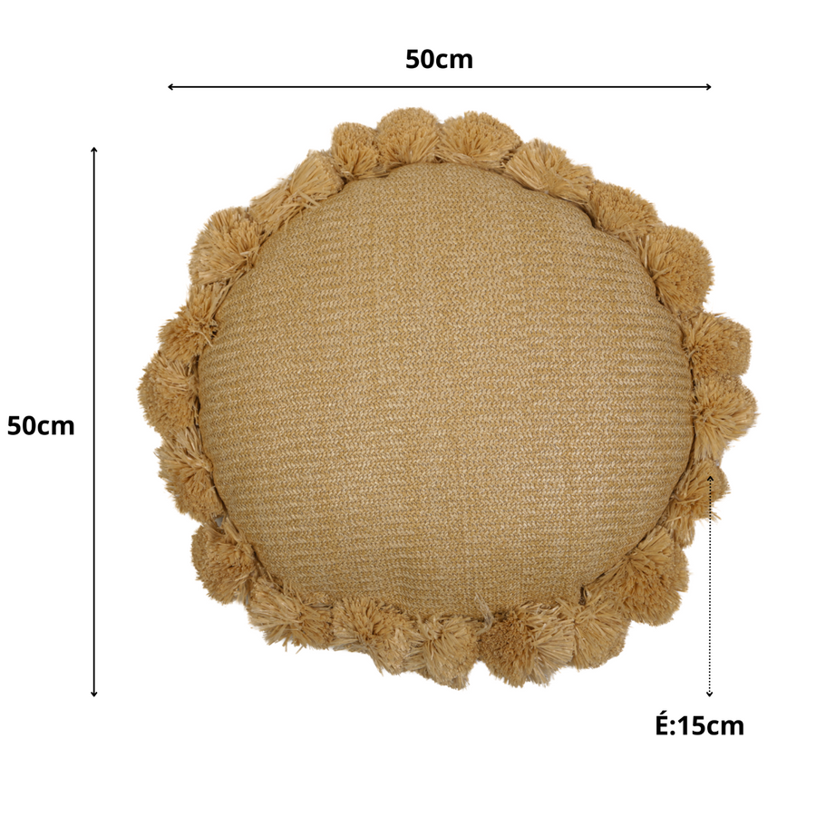 Cojín Sol Efecto Rafia 50x15 cm, para interior, exterior y piscina
