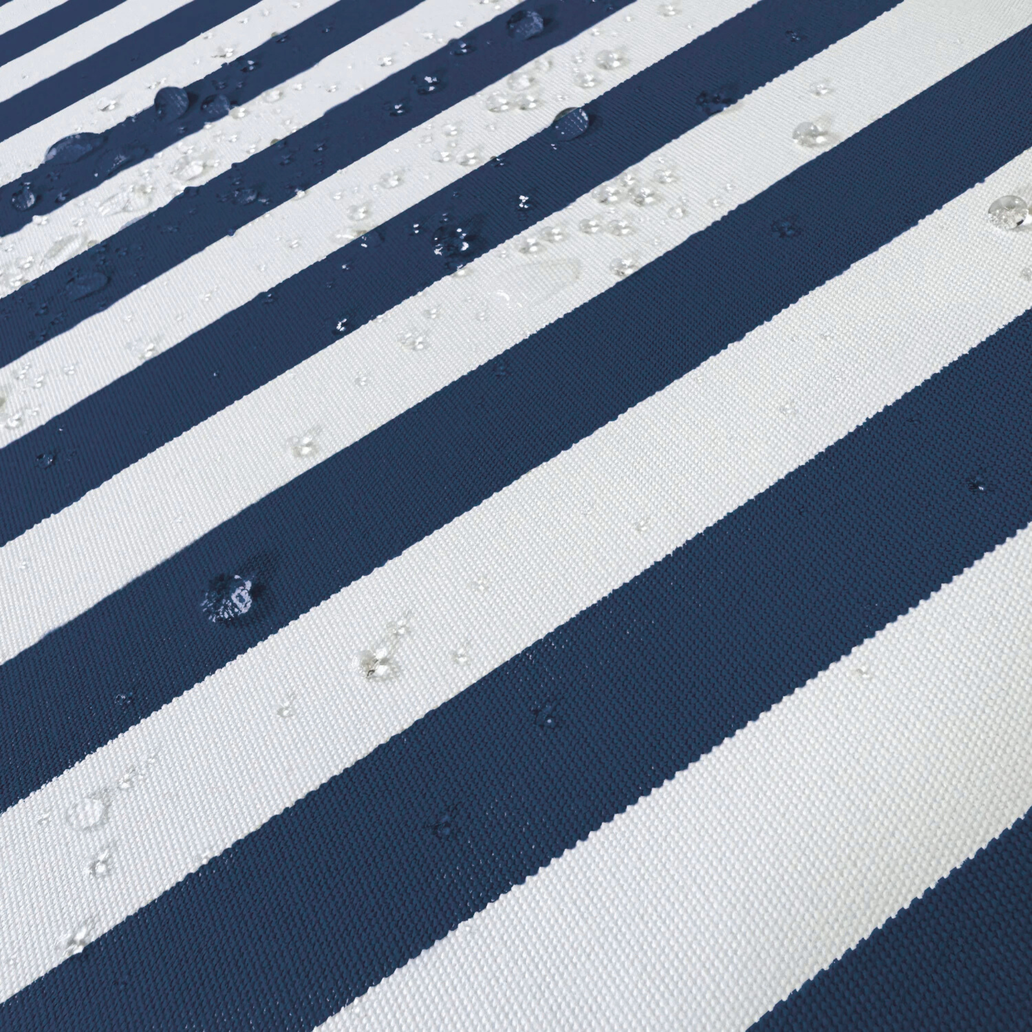 Coussins pour salon de jardin déhoussable 120x60cm - Rayure bleu marine - Déco Arts