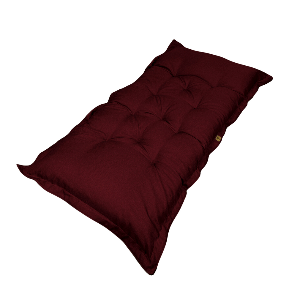 Futón de Suelo XXL Efecto Lino 195x100 Ciruela, grosor de 15 cm