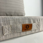 Ensemble Coussins Salon Jardin 120x60 Beige Chiné Noir - vue latérale