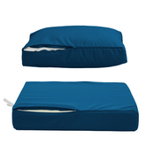Coussins pour salon de jardin déhoussable 60x60cm Bleu pétrole - Deco-arts.fr