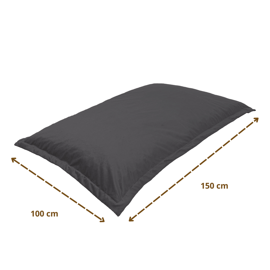 Puf Cojín Gigante XL 150x100 Gris Oscuro – foto 6