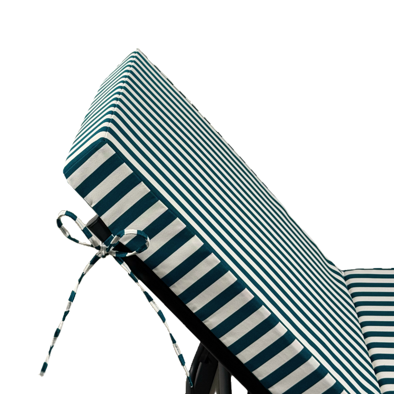Colchoneta Premium para Tumbona 190x60 Rayas Verdee, tejido anti-UV e hidrófugo