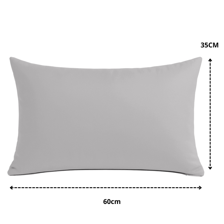 Coussin de décoration extérieur, déhoussable, lot de 2, 60x35cm - Gris galet - Deco-arts.fr