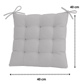 Lot de 4 Galettes de chaise 40 x 40 cm - Gris clair - Deco-arts.fr