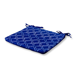 Lote de 4 Cojines para Silla 35x35 Motif Nautique Azul - Confort & Déco (Avec Attaches)
