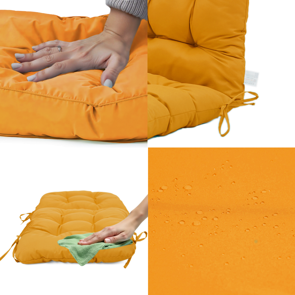 Cojín para Silla con Respaldo Alto 120x50 Amarillo, para exterior