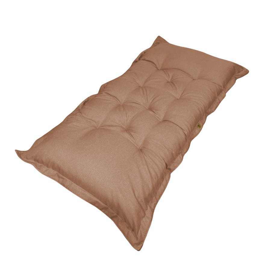 Futón de Suelo XXL Efecto Lino 195x100 Marron, grosor de 15 cm