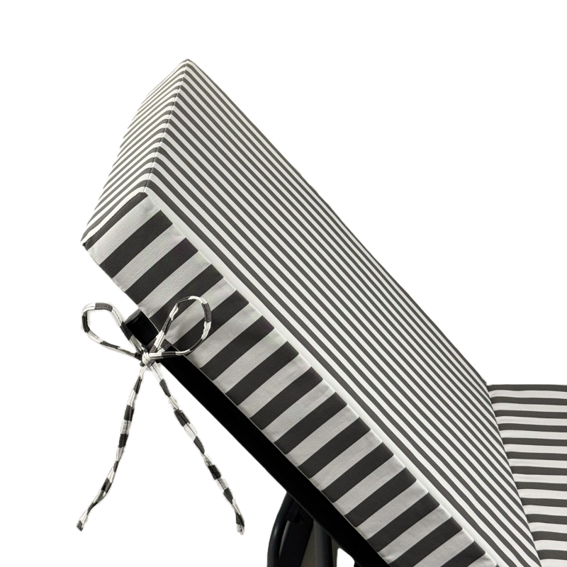 Colchoneta Premium para Tumbona 190x60 Rayas Gris Oscuro, tejido anti-UV e hidrófugo