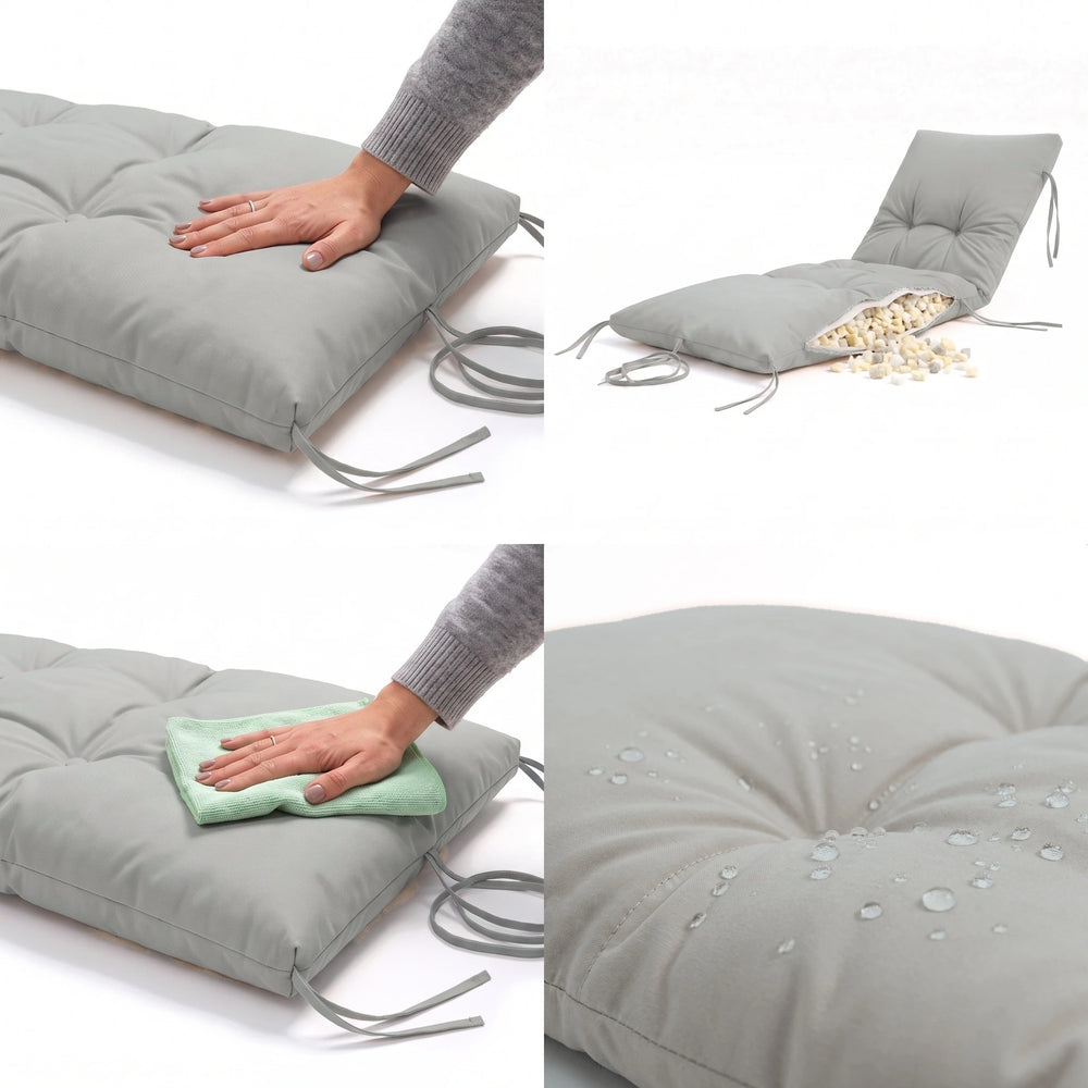 Colchoneta para Tumbona 185x60 Gris Guijarro, impermeable