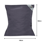 Housse de pouf géant XXL 180x140 cm en gris carbone pour beanbag, pour intérieur et extérieur, sans garniture.