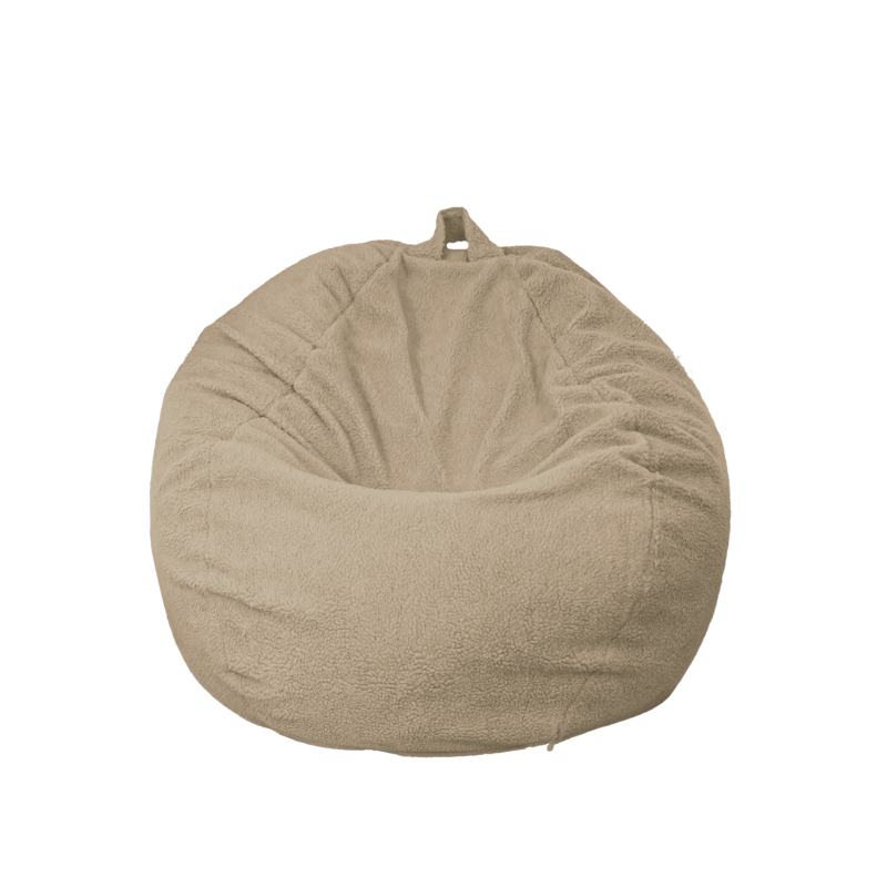 Pouf poire XL d'intérieur en tissu sherpa, relleno de espuma