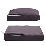 Ensemble de 2 coussins pour salon de jardin 60x60 cm gris carbone, déhoussables et anti-UV, pour fauteuils et canapés.