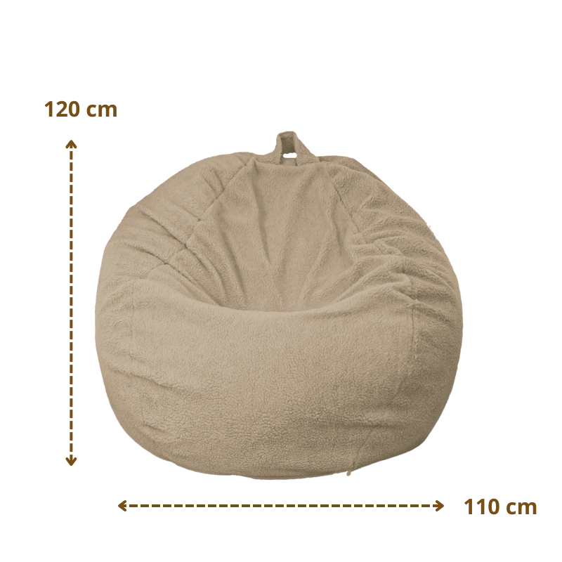 Pouf poire XL d'intérieur en tissu sherpa – foto 5