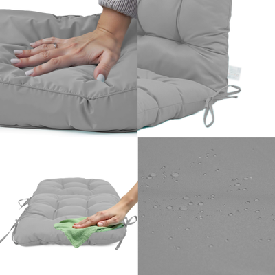 Coussin pour chaise avec dossier - Capitonné -  50x120x8cm - Gris galet - Deco-arts.fr