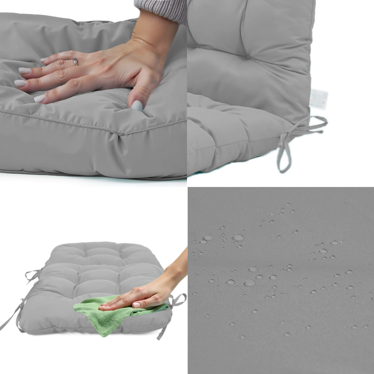 Coussin pour chaise avec dossier - Capitonné -  50x120x8cm - Gris galet - Deco-arts.fr
