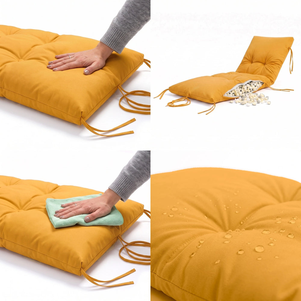 Colchoneta para Tumbona 185x60 Amarillo Miel, impermeable