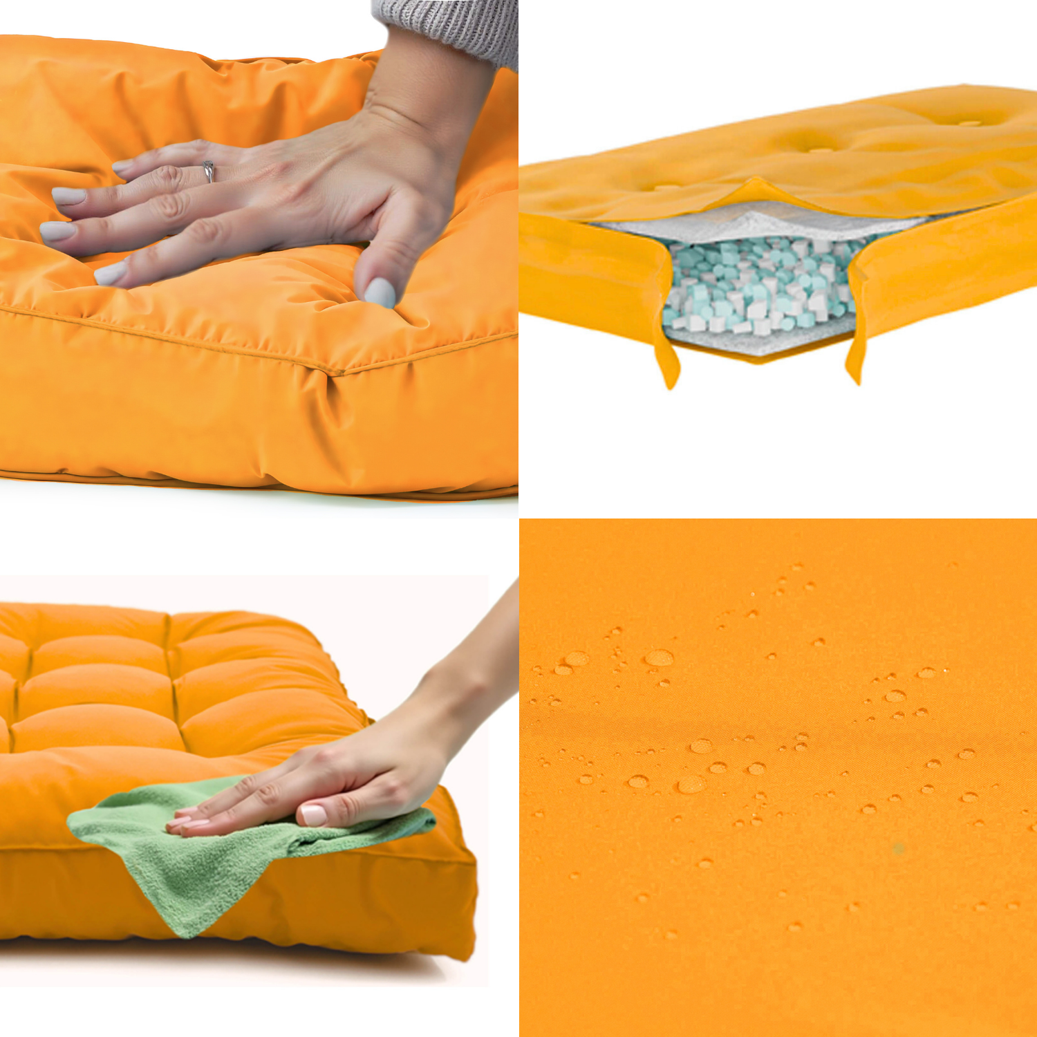 Lot coussins extérieur pour palette jaune miel 120x80 Imperméables Anti-UV DECOARTS - Deco-arts.fr