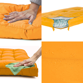 Lot coussins extérieur pour palette jaune miel 120x80 Imperméables Anti-UV DECOARTS - Deco-arts.fr