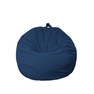Pouf poire XL d'intérieur en tissu sherpa - 110x120 cm - Azul pétrole