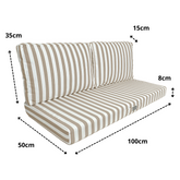 Coussins pour salon de jardin déhoussable 100x50cm - Rayure Beige - Deco-arts.fr