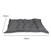 Futon XXL en lin matelas de sol 195x100cm - gris chiné - Deco-arts.fr