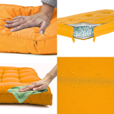 Coussins pour salon de jardin capitonné 100x50cm jaune - Deco-arts.fr