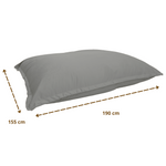 Pouf intérieur XXL Housse en velours gris clair 190x155cm - Deco-arts.fr