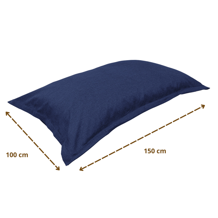 Puf Cojín Gigante XL 150x100 Azul Índigo, para interior
