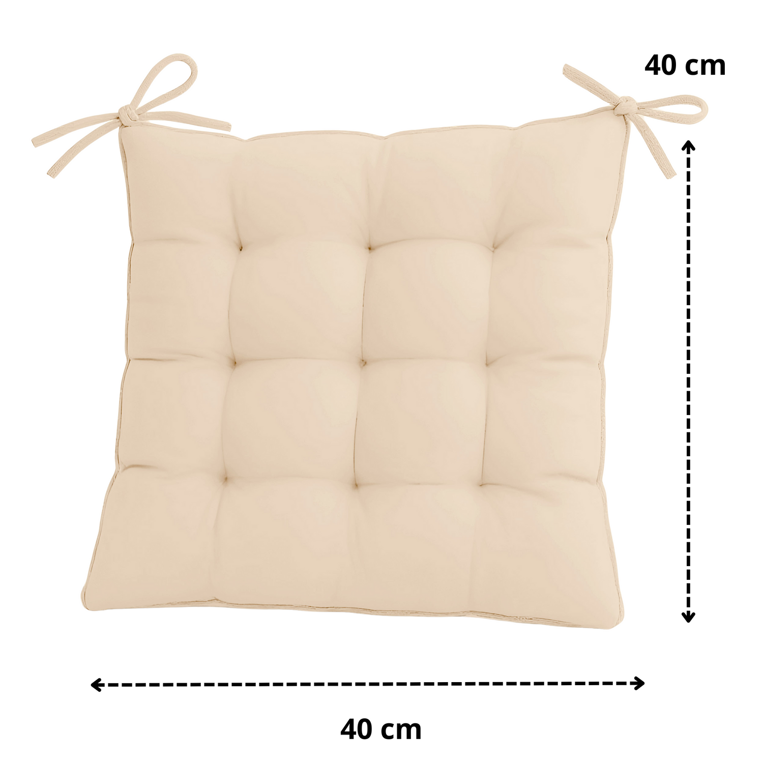 Lot de 4 Galettes de chaise 40 x 40 cm - Beige - Deco-arts.fr