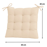 Lot de 4 Galettes de chaise 40 x 40 cm - Beige - Deco-arts.fr
