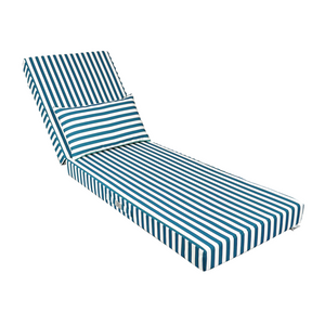 Colchoneta Premium para Tumbona 190x60 Rayas Verdee - Grueso 10cm & Reposacabezas (Con Funda Extraíble)