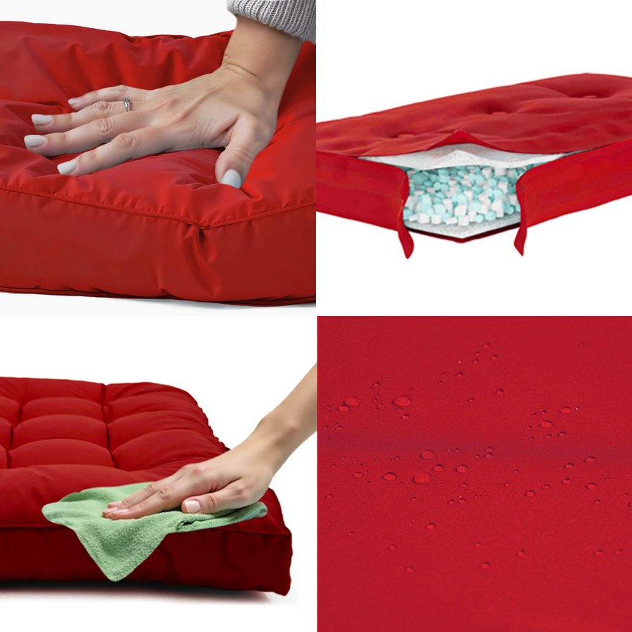 Conjunto de Cojines para Palé 120x80 Rojo Pimiento, impermeable