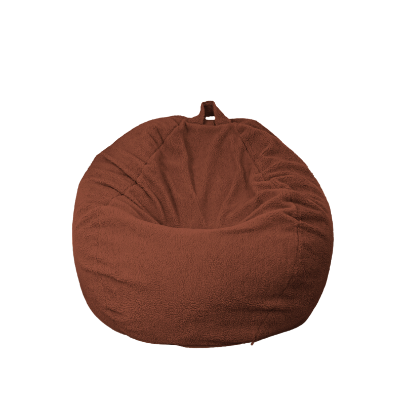 Pouf poire XL d'intérieur en tissu sherpa, garnissage en mousse
