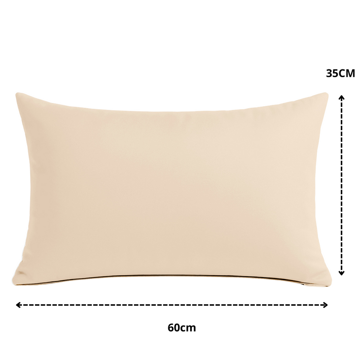 Coussin de décoration extérieur, déhoussable, lot de 2, 60x35cm - Beige - Deco-arts.fr