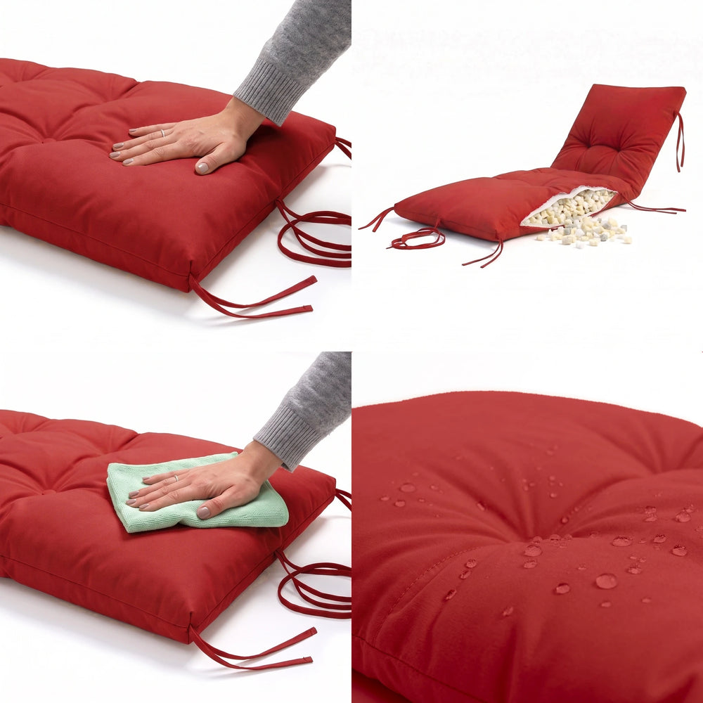 Colchoneta para Tumbona 185x60 Rojo Pimiento, impermeable