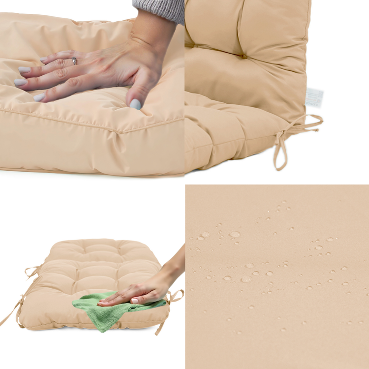 Coussin pour chaise avec dossier - Capitonné -  50x120x8cm - Beige - Deco-arts.fr