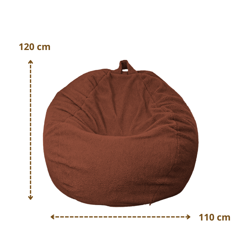 Pouf poire XL d'intérieur en tissu sherpa – photo 5