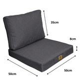 Coussins pour fauteuil effet lin déhoussable 50x50cm gris chiné - Deco-arts.fr
