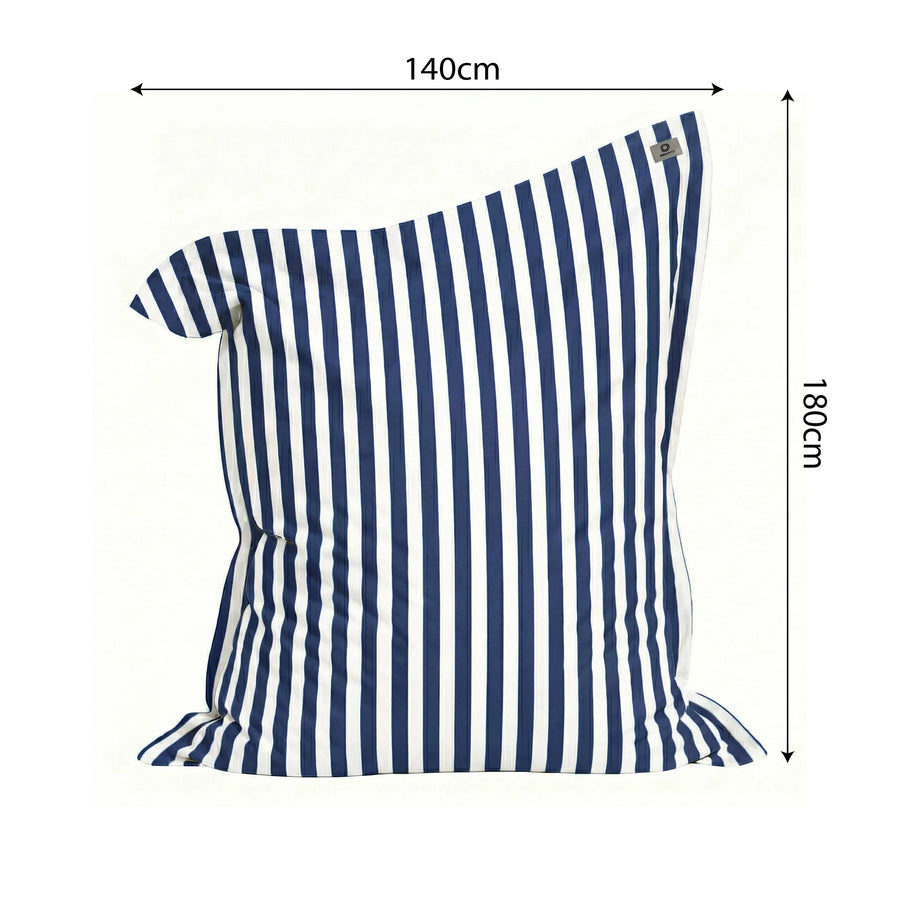 Funda para Puf Gigante XXL 180x140 Rayas Azul Marino, para interior y exterior