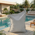 Funda para Puf Gigante XXL 180x140 Rayas Gris Claro - Desenfundable y Anti-UV (Interior / Exterior)