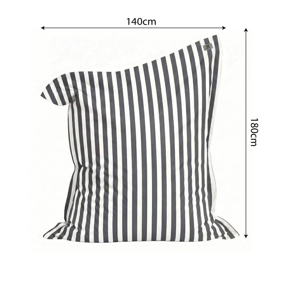 Funda para Puf Gigante XXL 180x140 Rayas Gris Oscuro, para interior y exterior