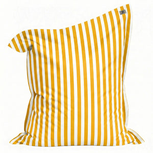 Puf Gigante XXL 180x140 Rayas Amarillo - Desenfundable y Anti-UV (Interior / Exterior)