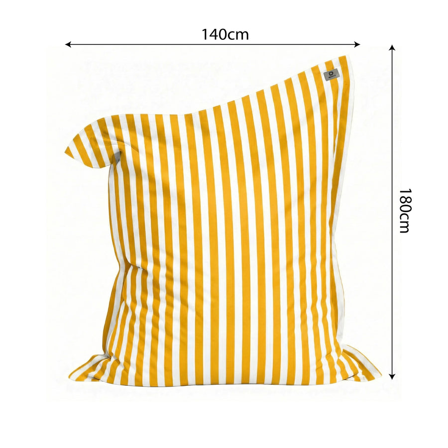 Funda para Puf Gigante XXL 180x140 Rayas Amarillo, para interior y exterior