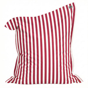 Funda para Puf Gigante XXL 180x140 Rayas Rojo - Desenfundable y Anti-UV (Interior / Exterior)