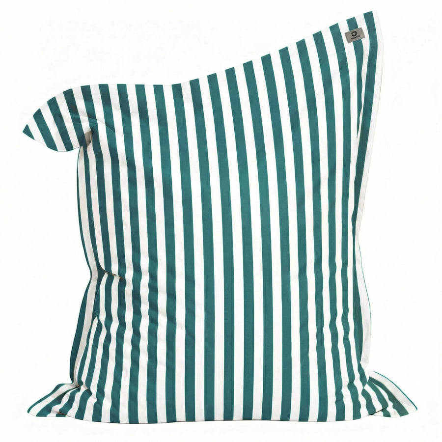 Puf Gigante XXL 180x140 Rayas Verde, funda desenfundable