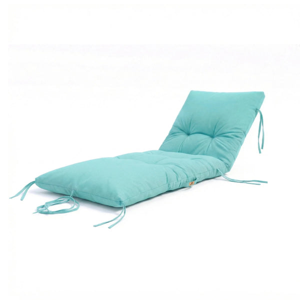 Matelas bleu caraïbes 185x55 cm en situation extérieure